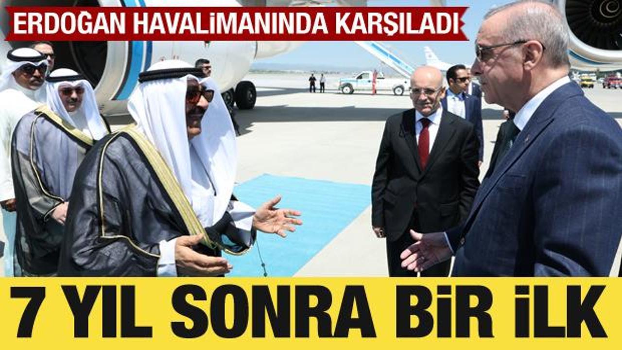Cumhurbaşkanı Erdoğan, Kuveyt Emiri’ni karşıladı