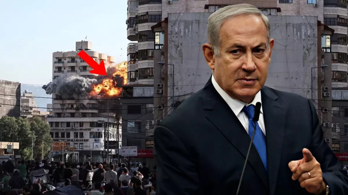 İsrail savaş uçakları Beyrut’ta bir binayı yerle bir etti! Dehşet anları kamerada