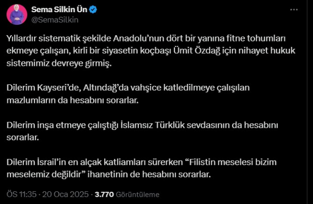 Gelecek Partili vekilden Ümit Özdağ'ın gözaltına alınmasına dikkat çeken yorum