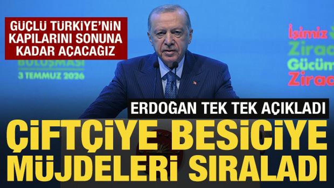 Cumhurbaşkanı Erdoğan’dan çiftçilere müjde üstüne müjde