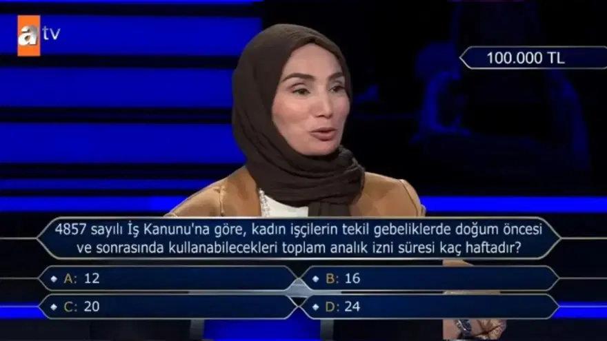 100 bin TL'lik soruyu bilemedi! Cevabı bakan paylaştı!