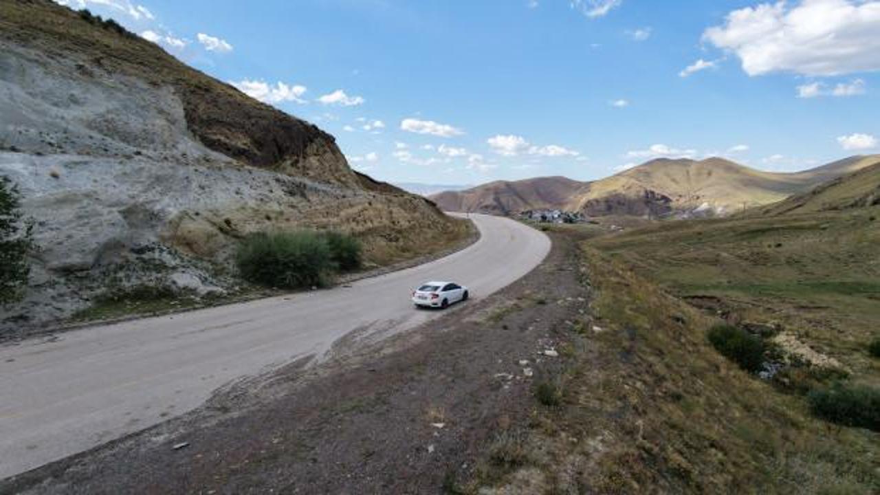 Erzurum’da akılalmaz yol: Araçlar vites boştayken yokuş yukarı gidiyor